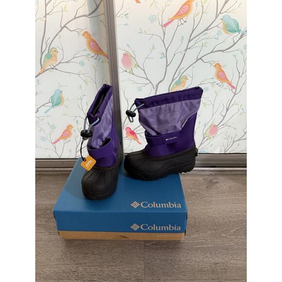Columbia Powderbug Plus II Snow Boot Girls Size 12 Purple NIB - Picture 1 of 3
